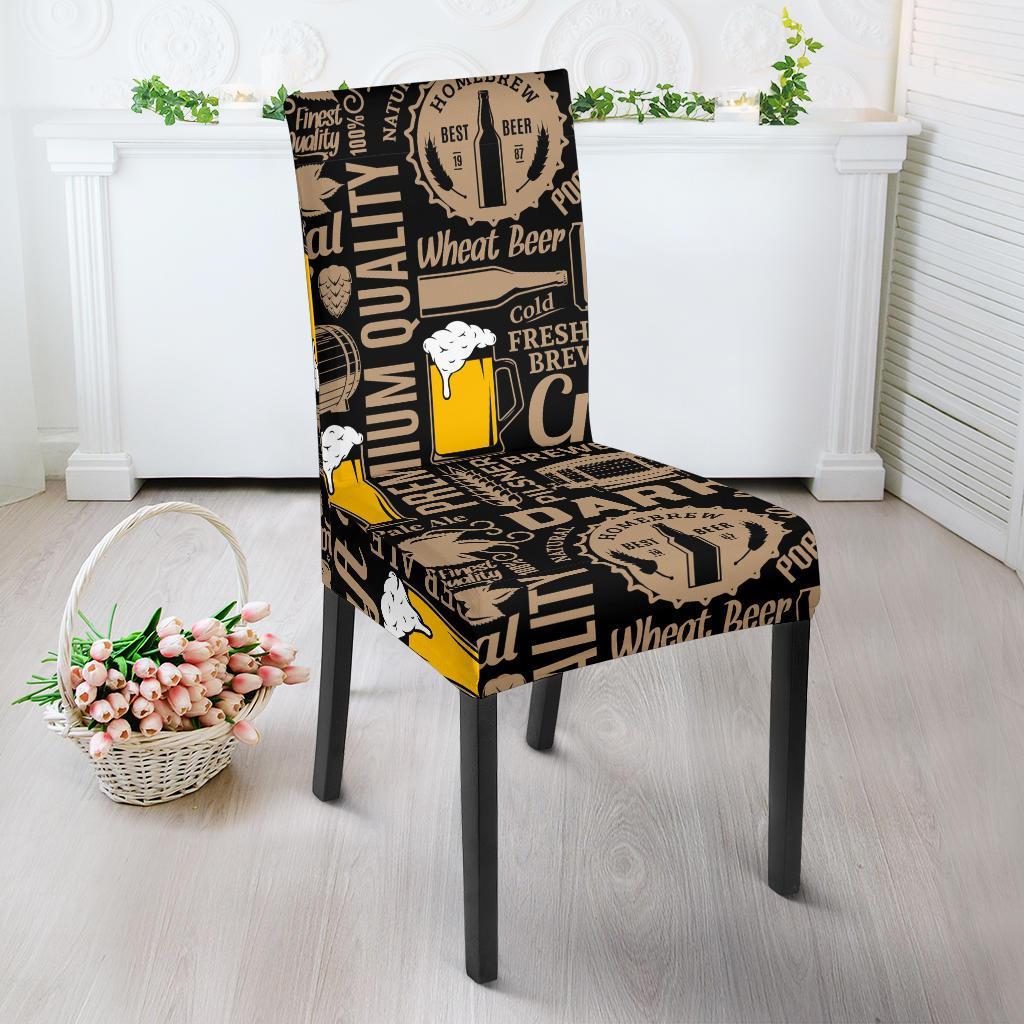 Craft Beer Print Pattern Chair Cover-grizzshop