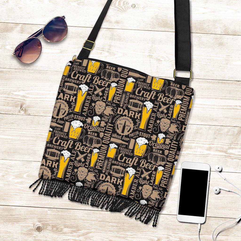 Craft Beer Print Pattern Crossbody bags-grizzshop