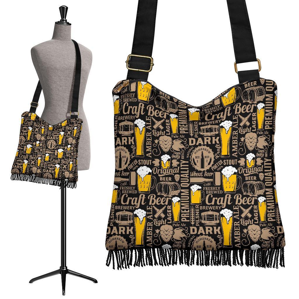 Craft Beer Print Pattern Crossbody bags-grizzshop