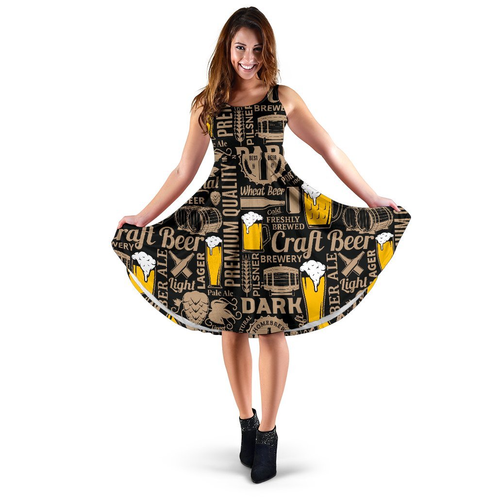 Craft Beer Print Pattern Dress-grizzshop