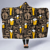 Craft Beer Print Pattern Hooded Blanket-grizzshop