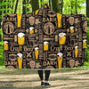 Craft Beer Print Pattern Hooded Blanket-grizzshop