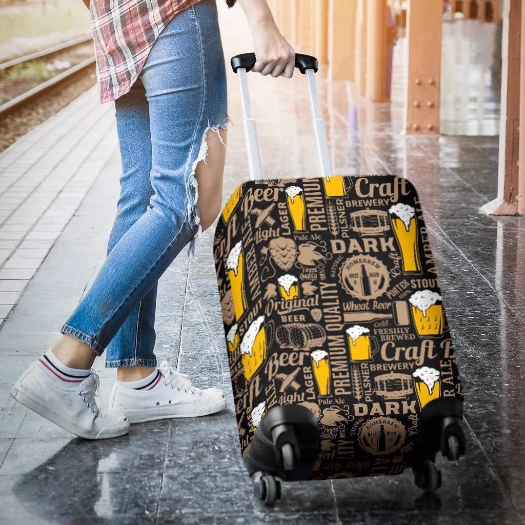 Craft Beer Print Pattern Luggage Cover Protector-grizzshop