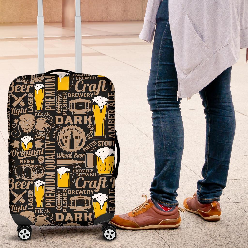 Craft Beer Print Pattern Luggage Cover Protector-grizzshop