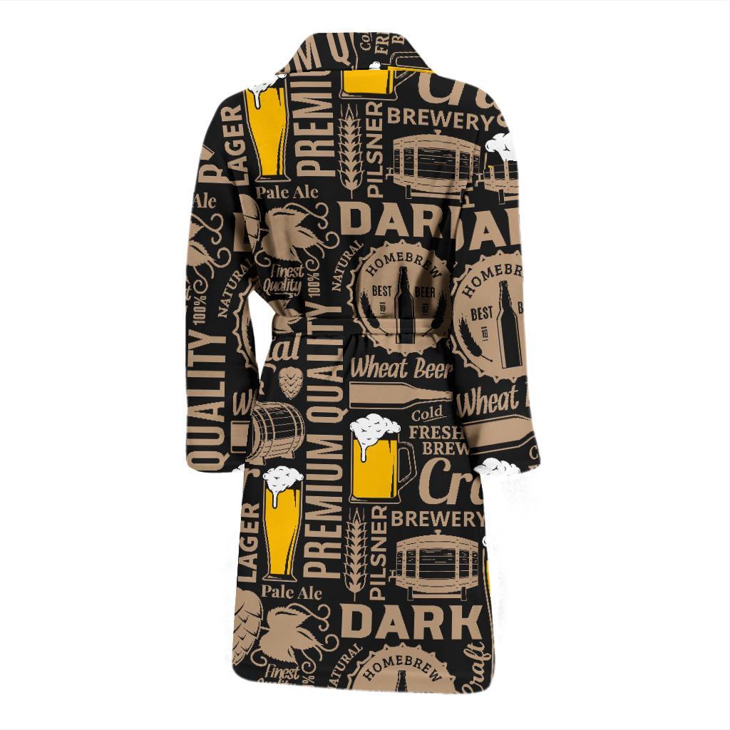 Craft Beer Print Pattern Men Long Robe-grizzshop