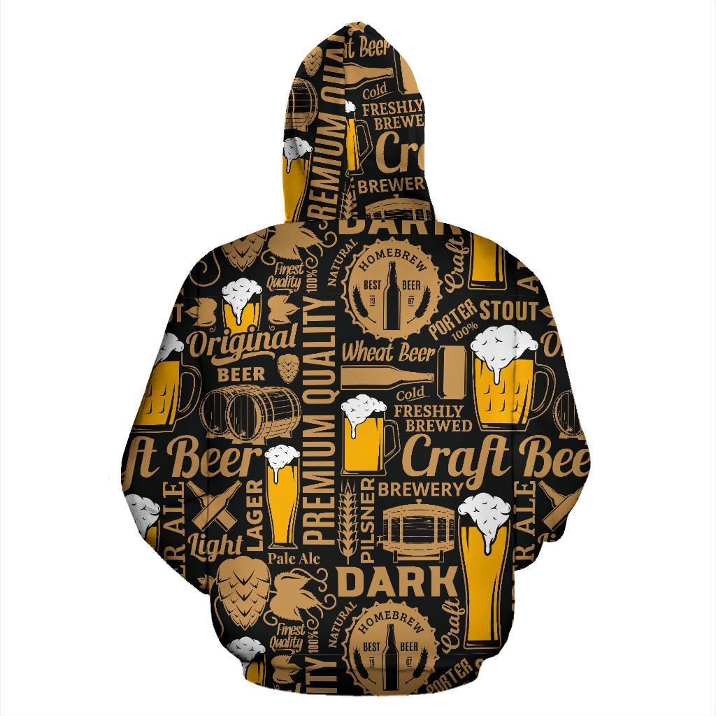 Craft Beer Print Pattern Men Women Pullover Hoodie-grizzshop