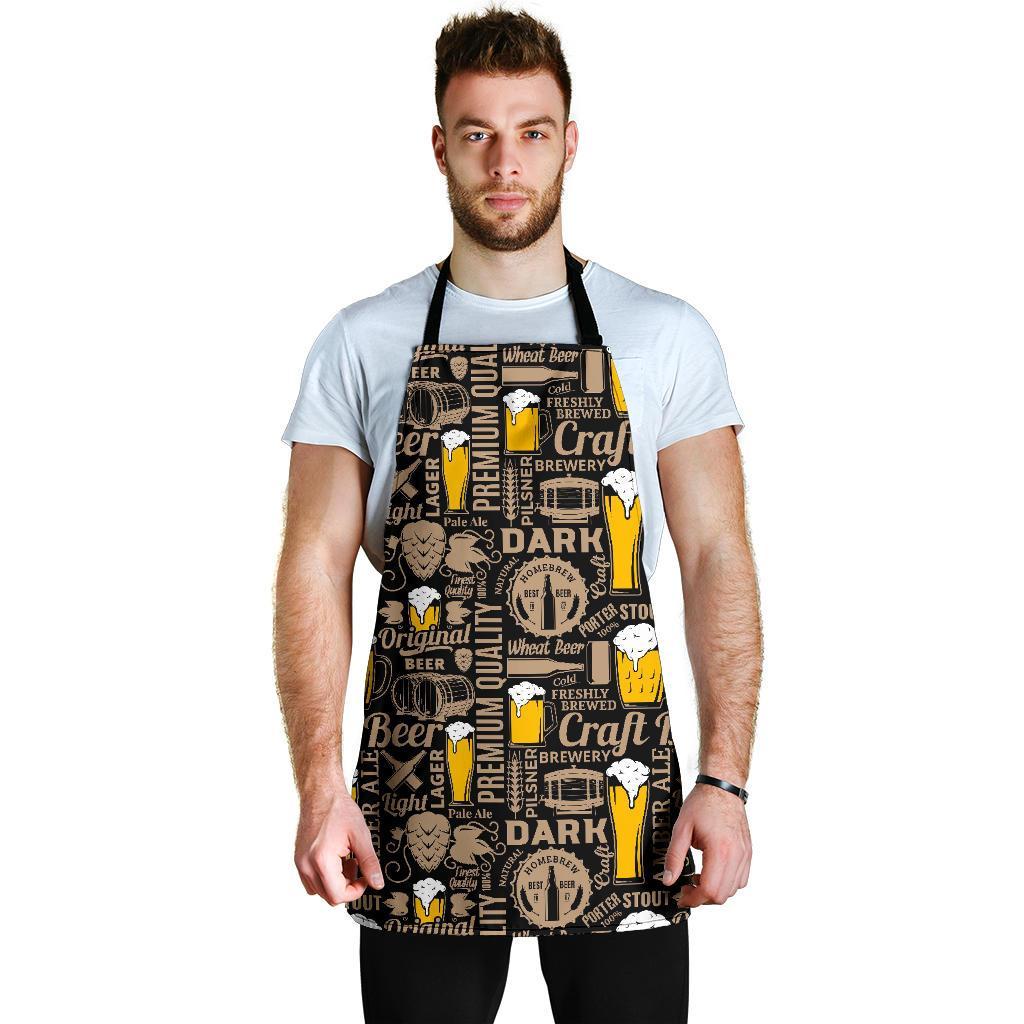 Craft Beer Print Pattern Men's Apron-grizzshop