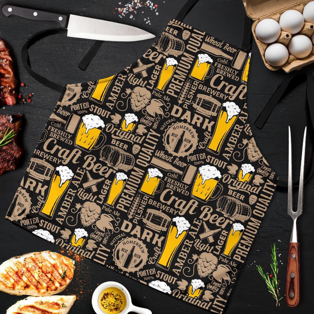 Craft Beer Print Pattern Men's Apron-grizzshop