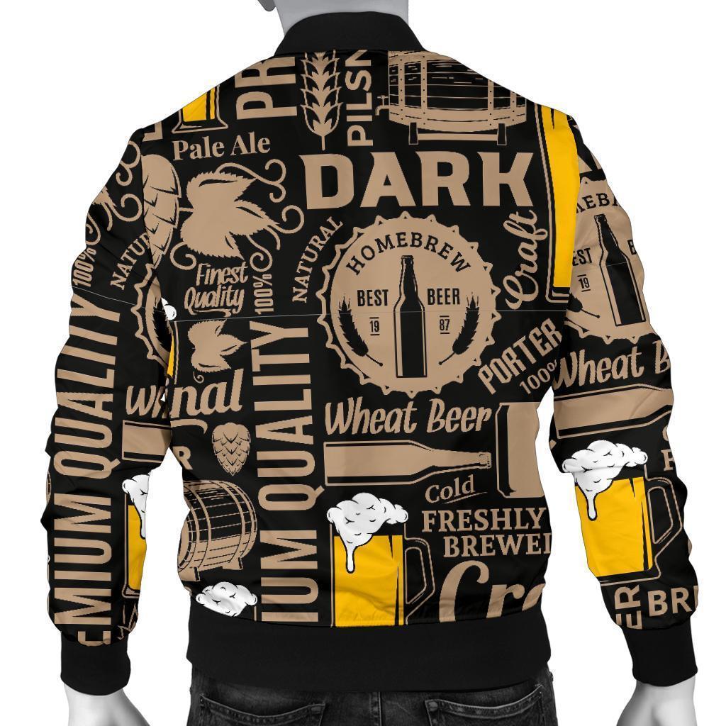 Craft Beer Print Pattern Men's Bomber Jacket-grizzshop