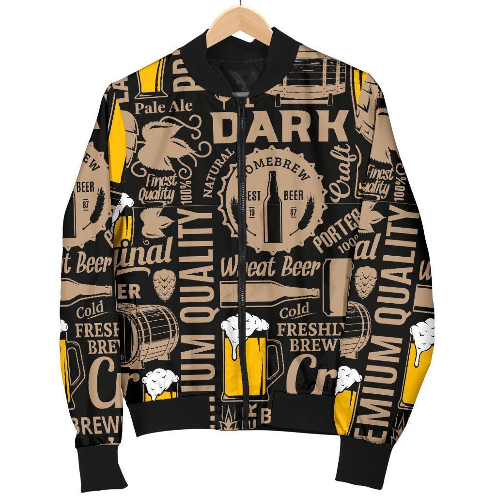 Craft Beer Print Pattern Men's Bomber Jacket-grizzshop