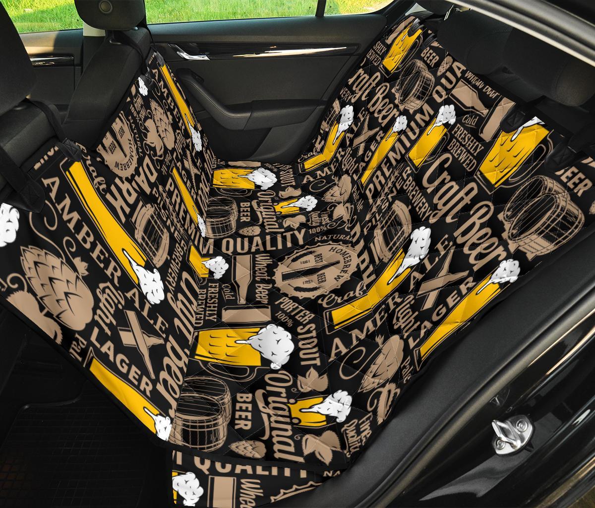 Craft Beer Print Pattern Pet Car Seat Cover-grizzshop