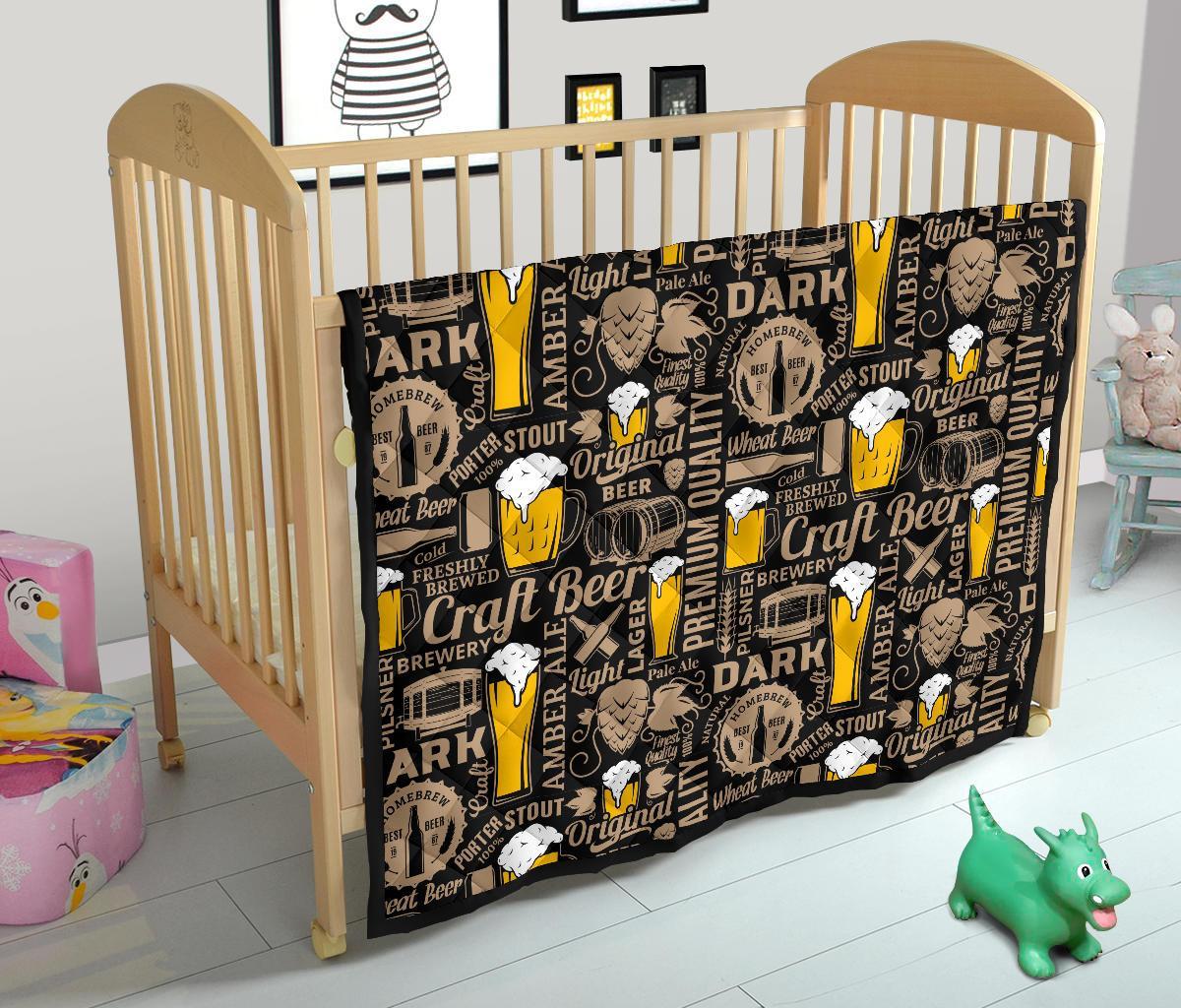 Craft Beer Print Pattern Quilt-grizzshop