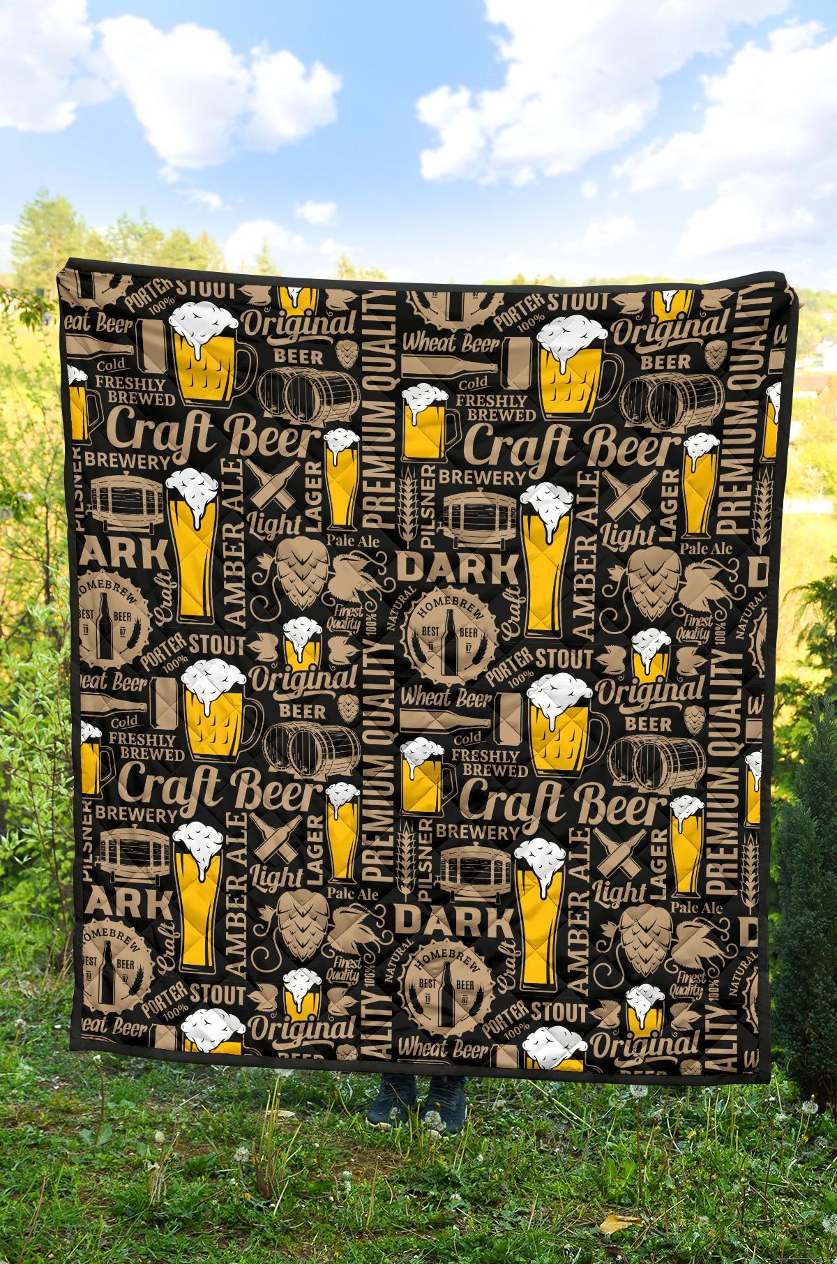 Craft Beer Print Pattern Quilt-grizzshop