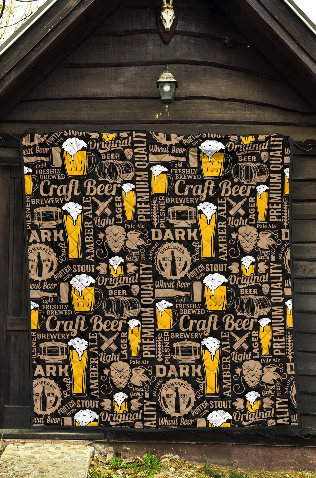 Craft Beer Print Pattern Quilt-grizzshop