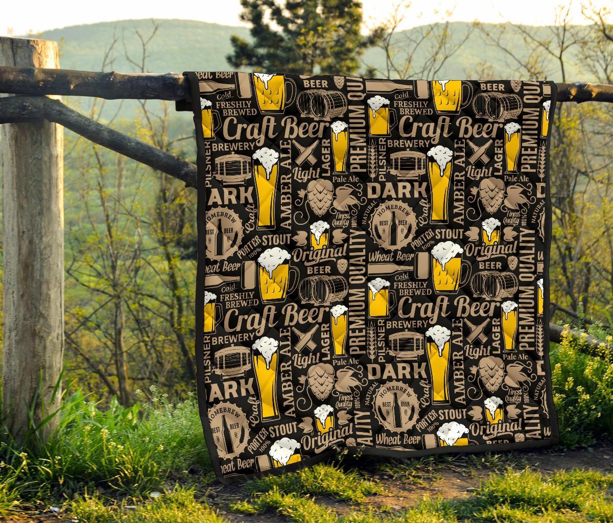 Craft Beer Print Pattern Quilt-grizzshop