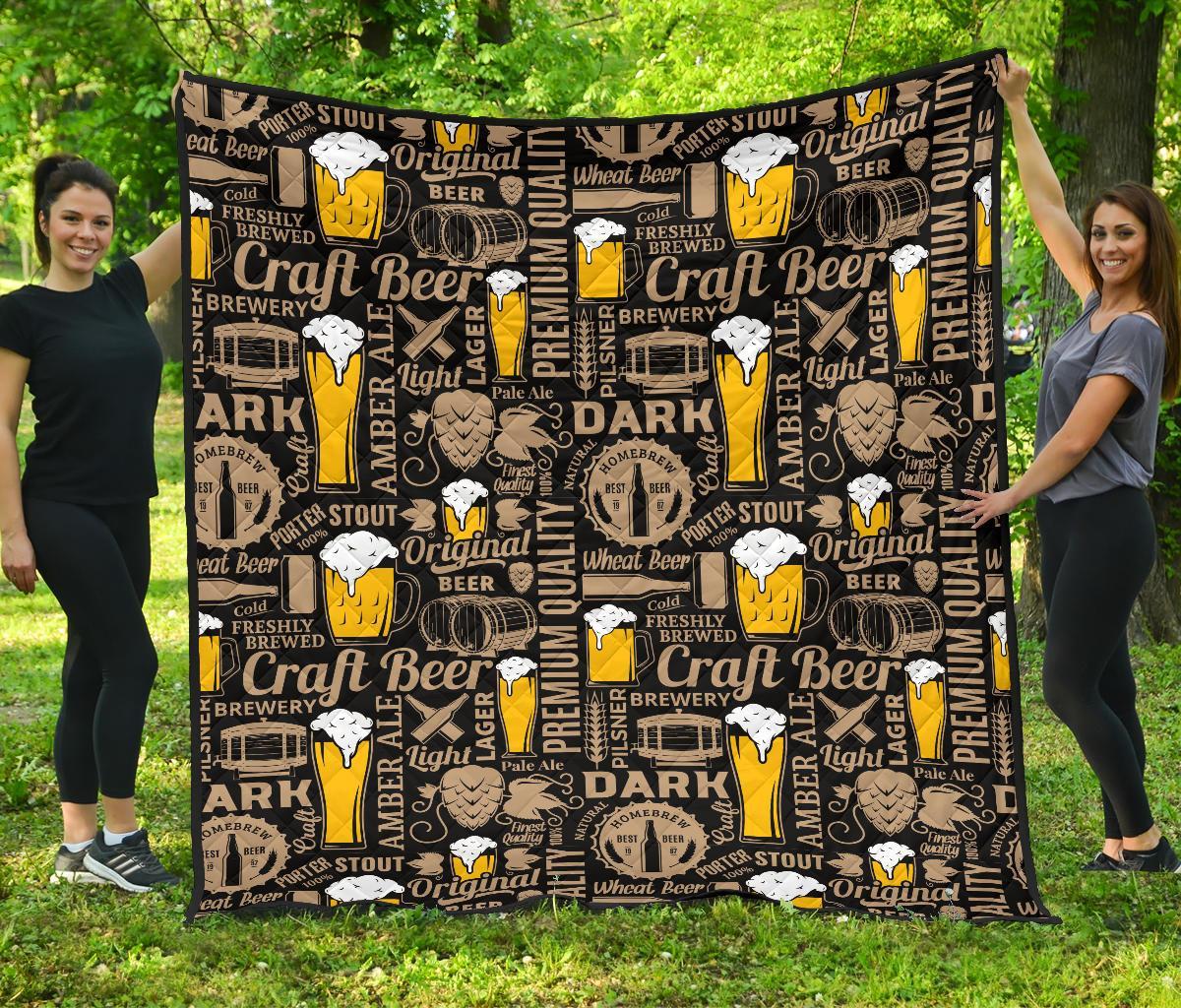 Craft Beer Print Pattern Quilt-grizzshop