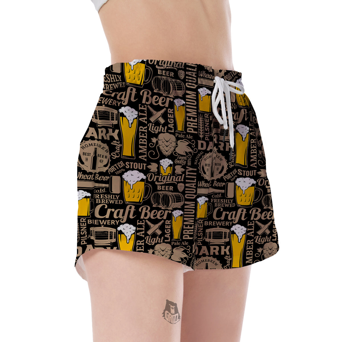 Craft Beer Print Pattern Women's Shorts-grizzshop