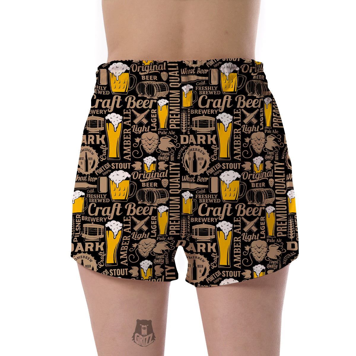 Craft Beer Print Pattern Women's Shorts-grizzshop