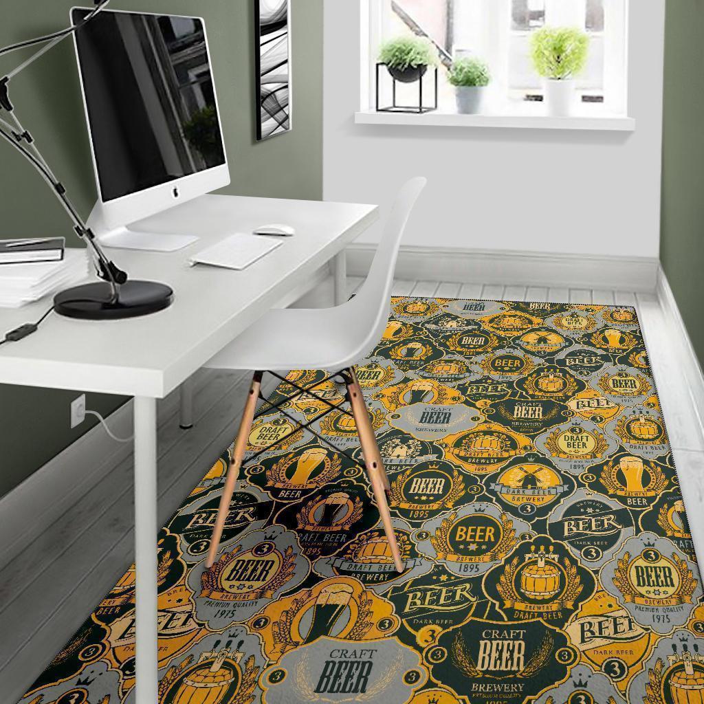 Craft Beer Pattern Print Floor Mat-grizzshop