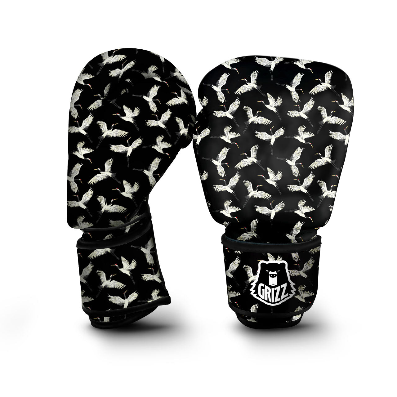 Crane Bird Flying Print Pattern Boxing Gloves-grizzshop