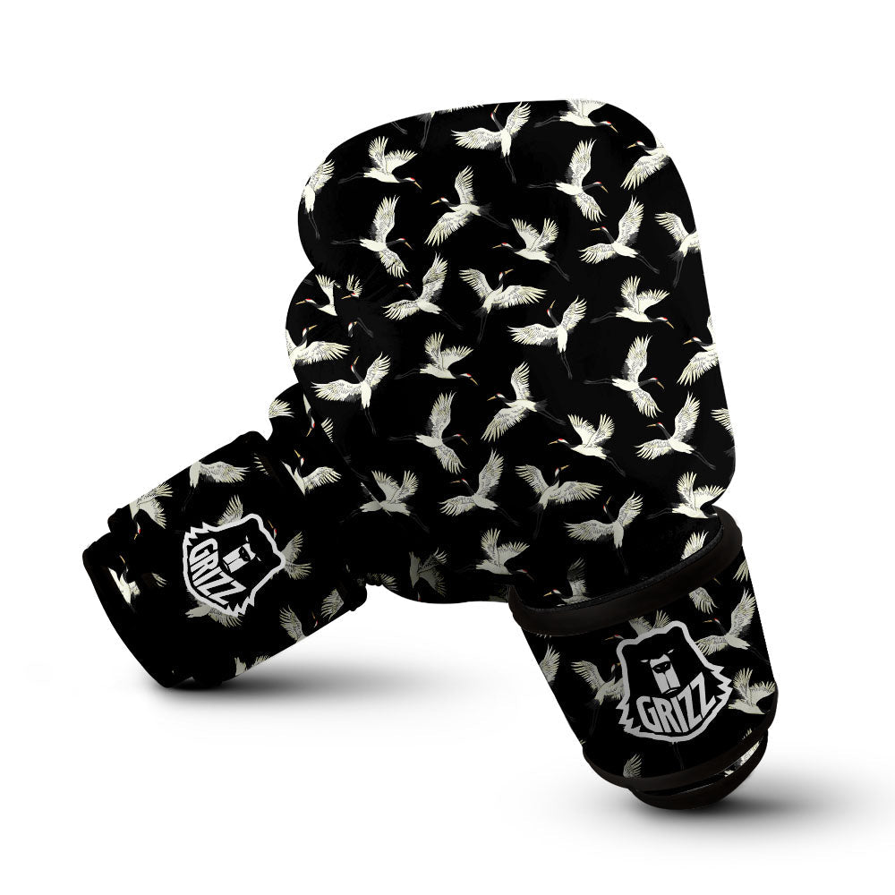 Crane Bird Flying Print Pattern Boxing Gloves-grizzshop