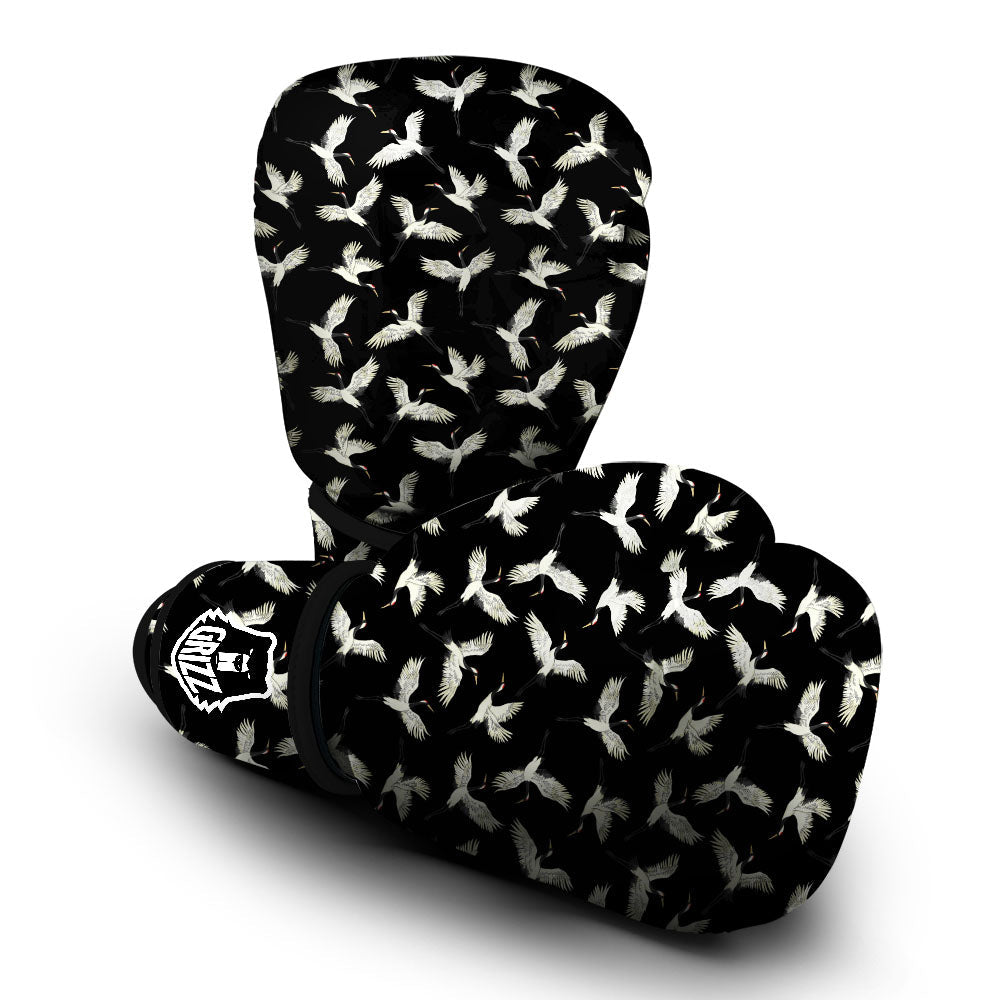 Crane Bird Flying Print Pattern Boxing Gloves-grizzshop