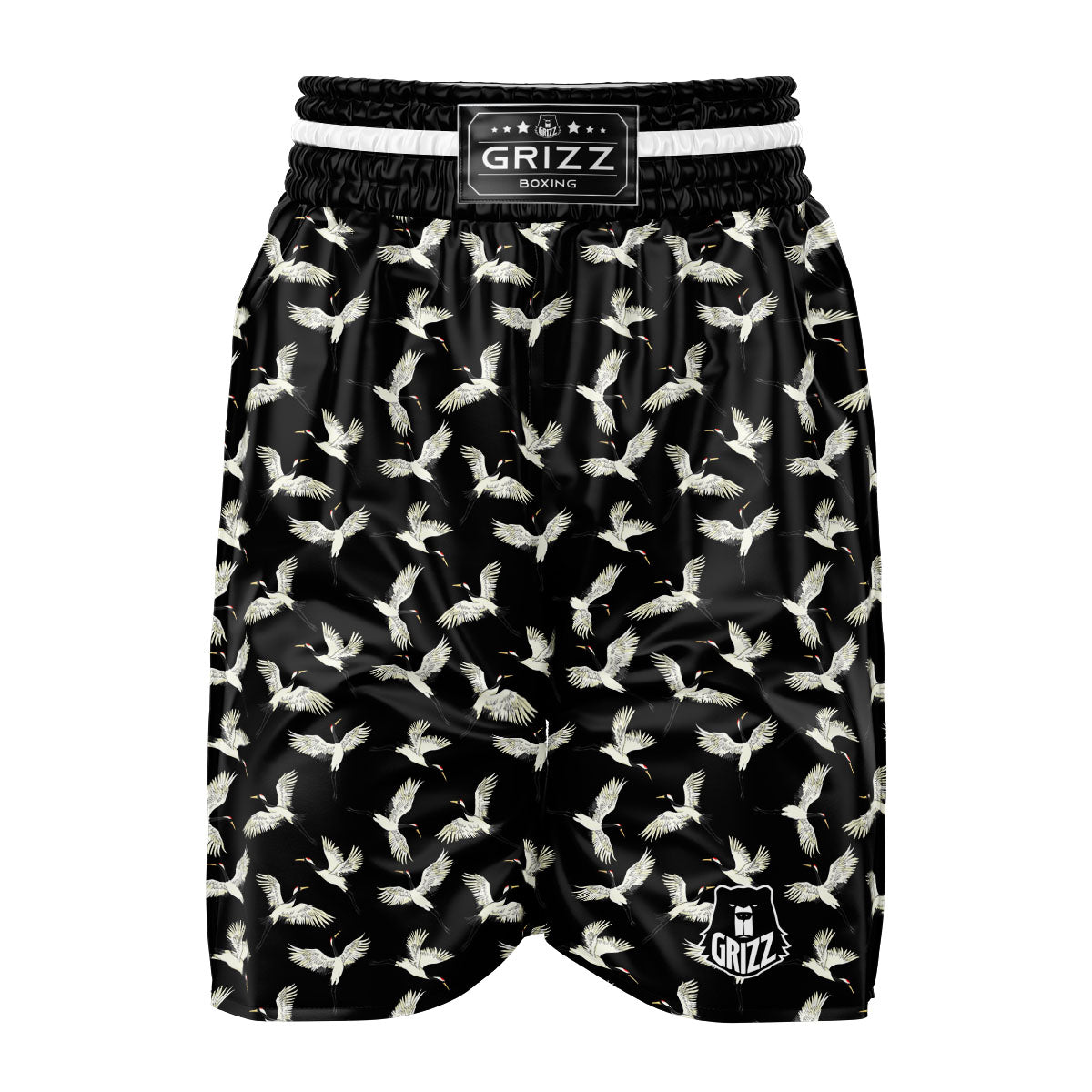 Crane Bird Flying Print Pattern Boxing Shorts-grizzshop