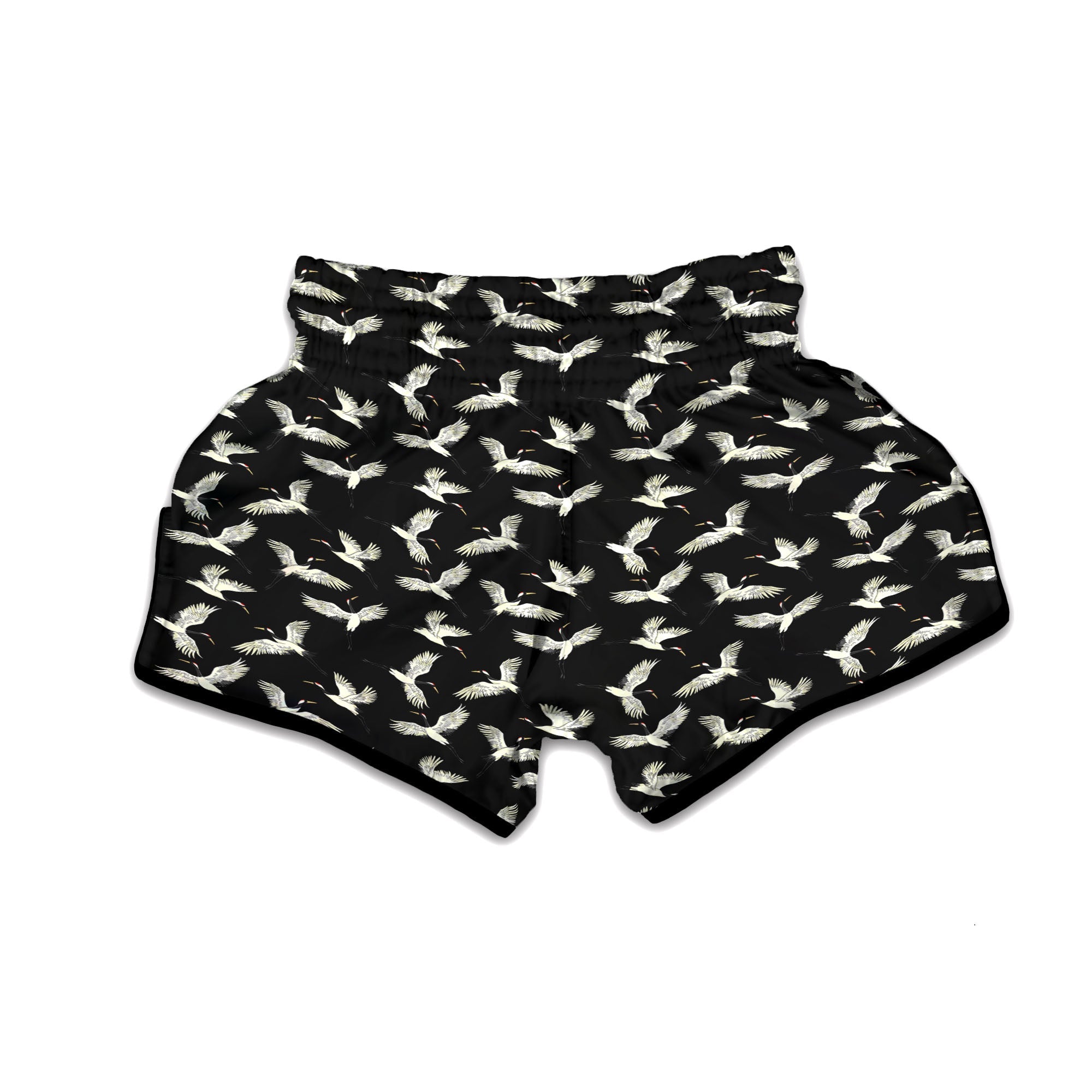 Crane Bird Flying Print Pattern Muay Thai Boxing Shorts-grizzshop