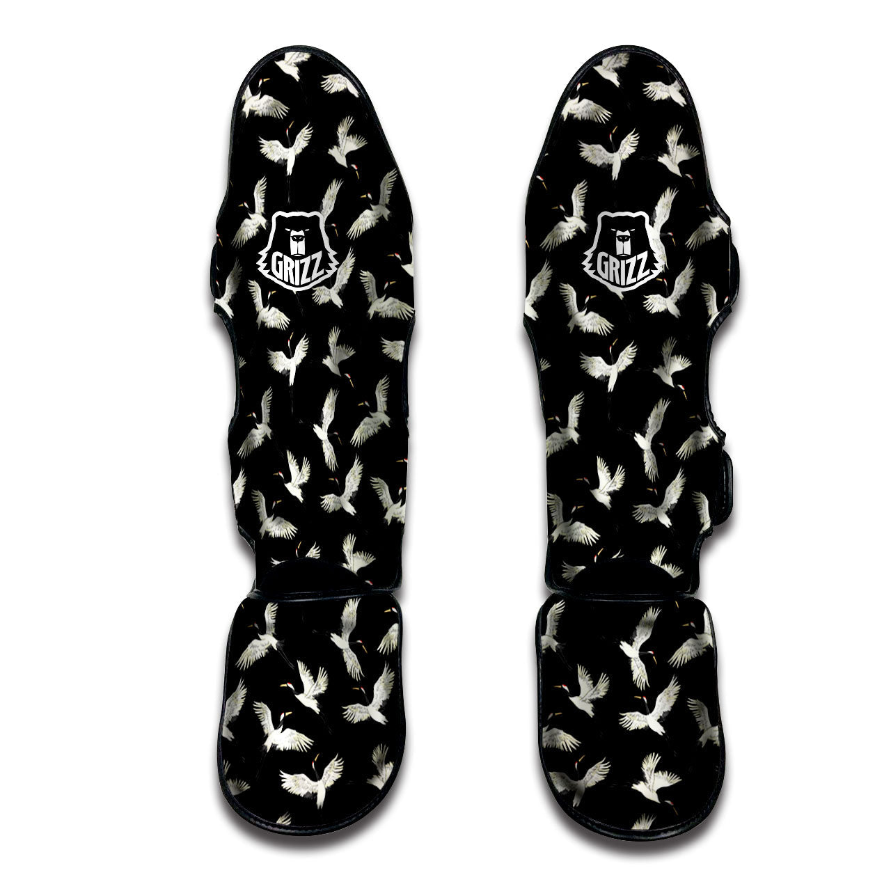 Crane Bird Flying Print Pattern Muay Thai Shin Guards-grizzshop