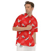 Crane Bird Japanese Print Pattern Men's Short Sleeve Shirts-grizzshop