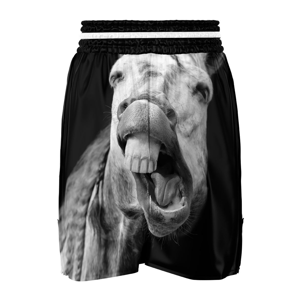 Crazy Donkey White And Black Print Boxing Shorts-grizzshop