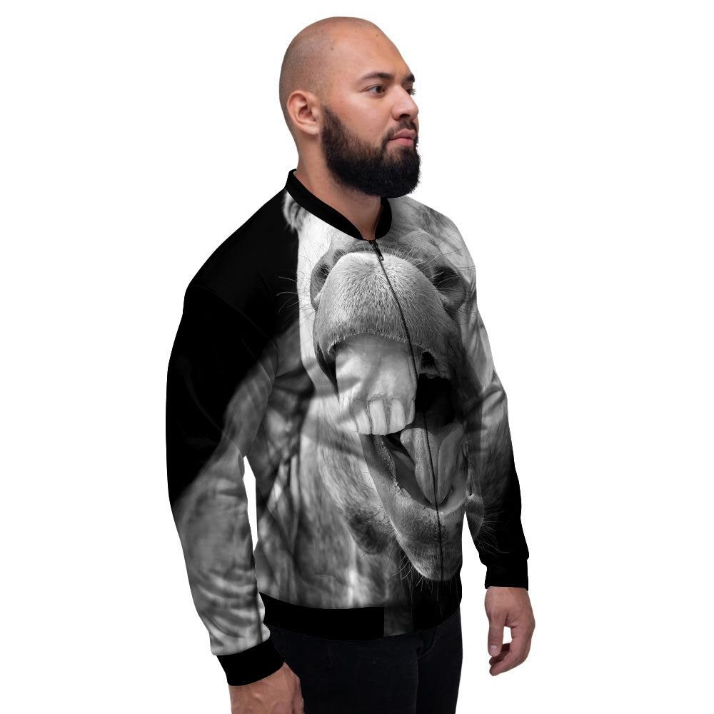 Crazy Donkey White And Black Print Men's Bomber Jacket-grizzshop