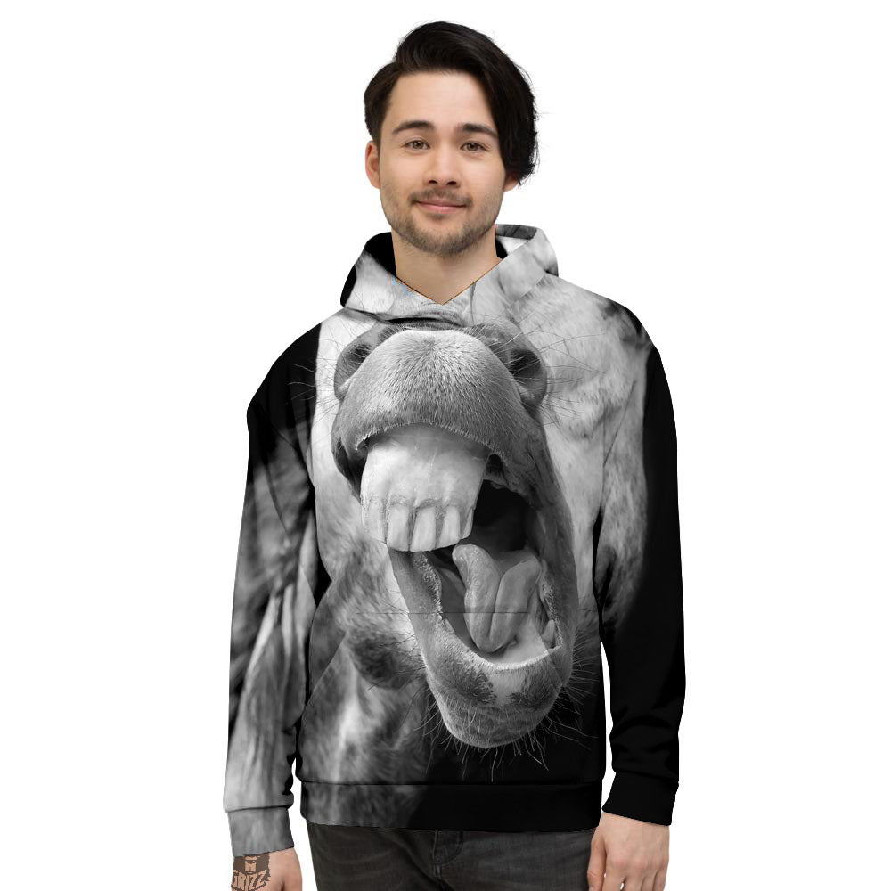 Crazy Donkey White And Black Print Men's Hoodie-grizzshop