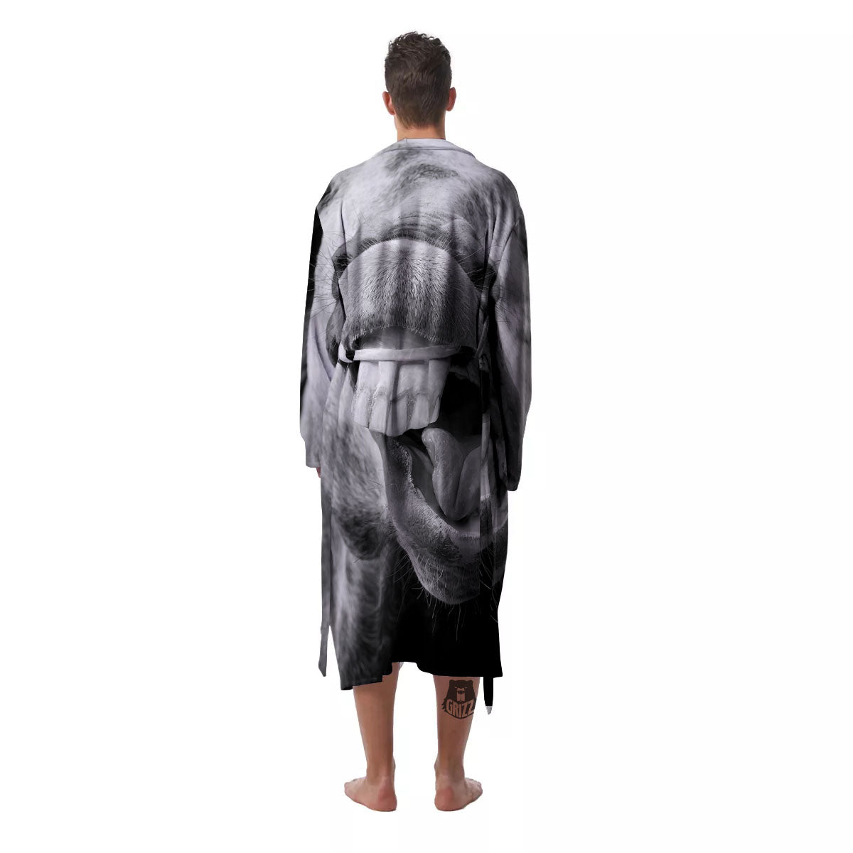 Crazy Donkey White And Black Print Men's Robe-grizzshop