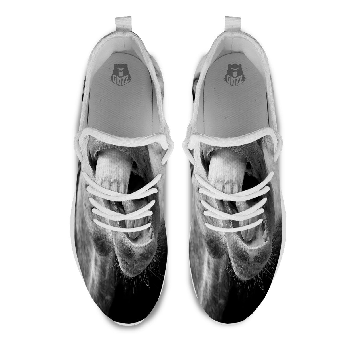 Crazy Donkey White And Black Print White Athletic Shoes-grizzshop