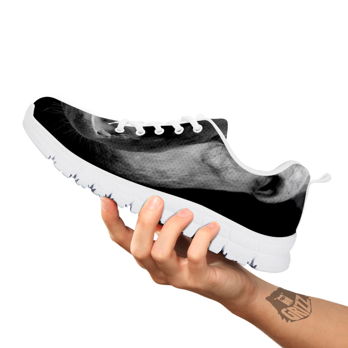 Crazy Donkey White And Black Print White Sneaker-grizzshop