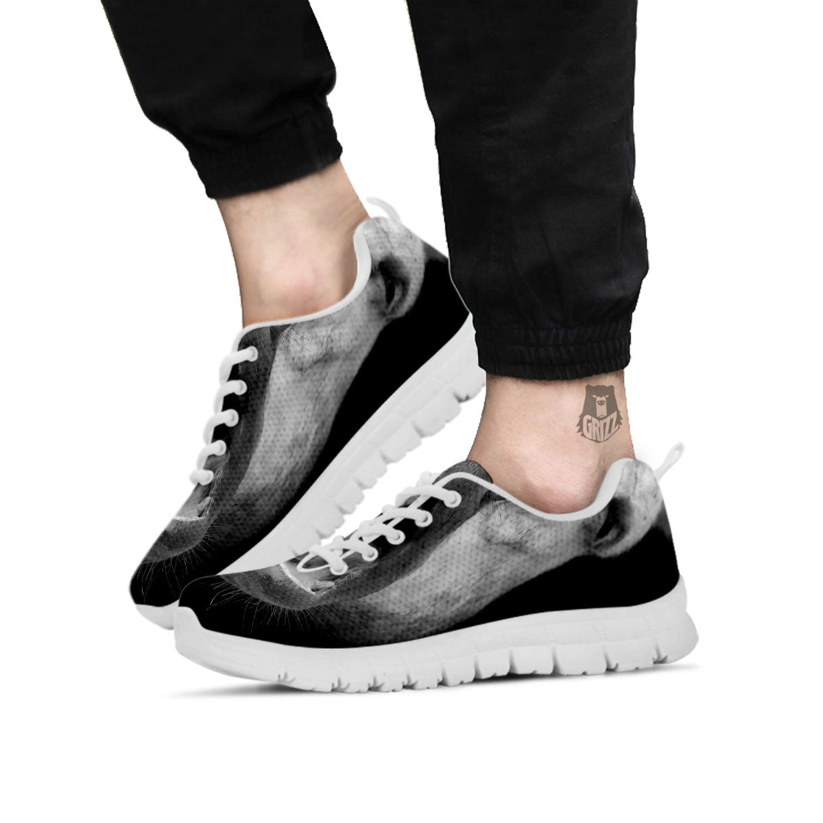 Crazy Donkey White And Black Print White Sneaker-grizzshop