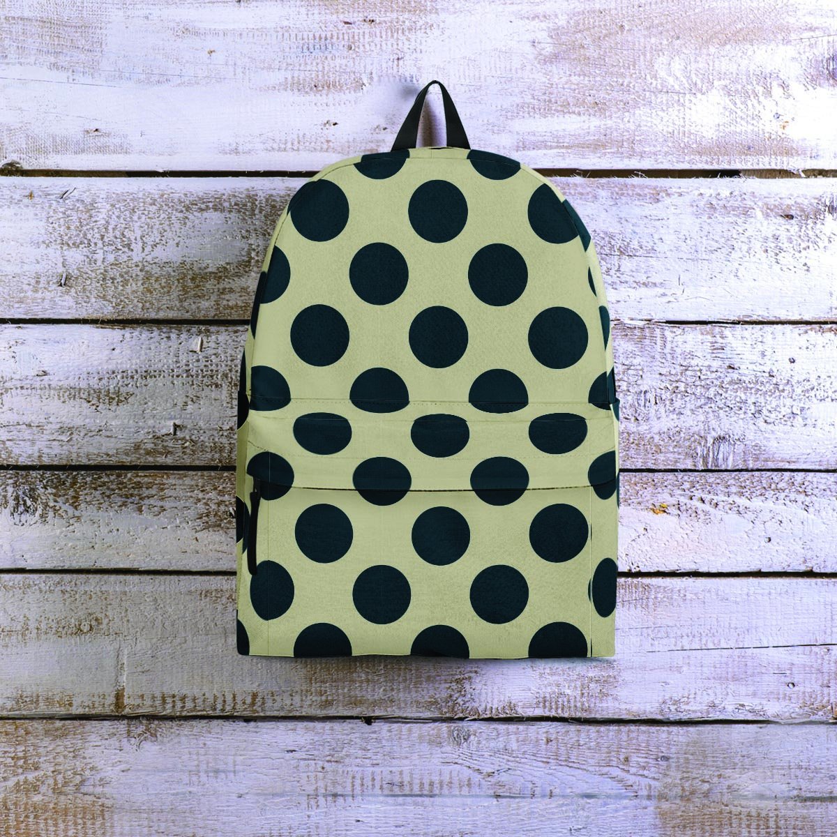 Cream And Black Polka Dot Backpack-grizzshop