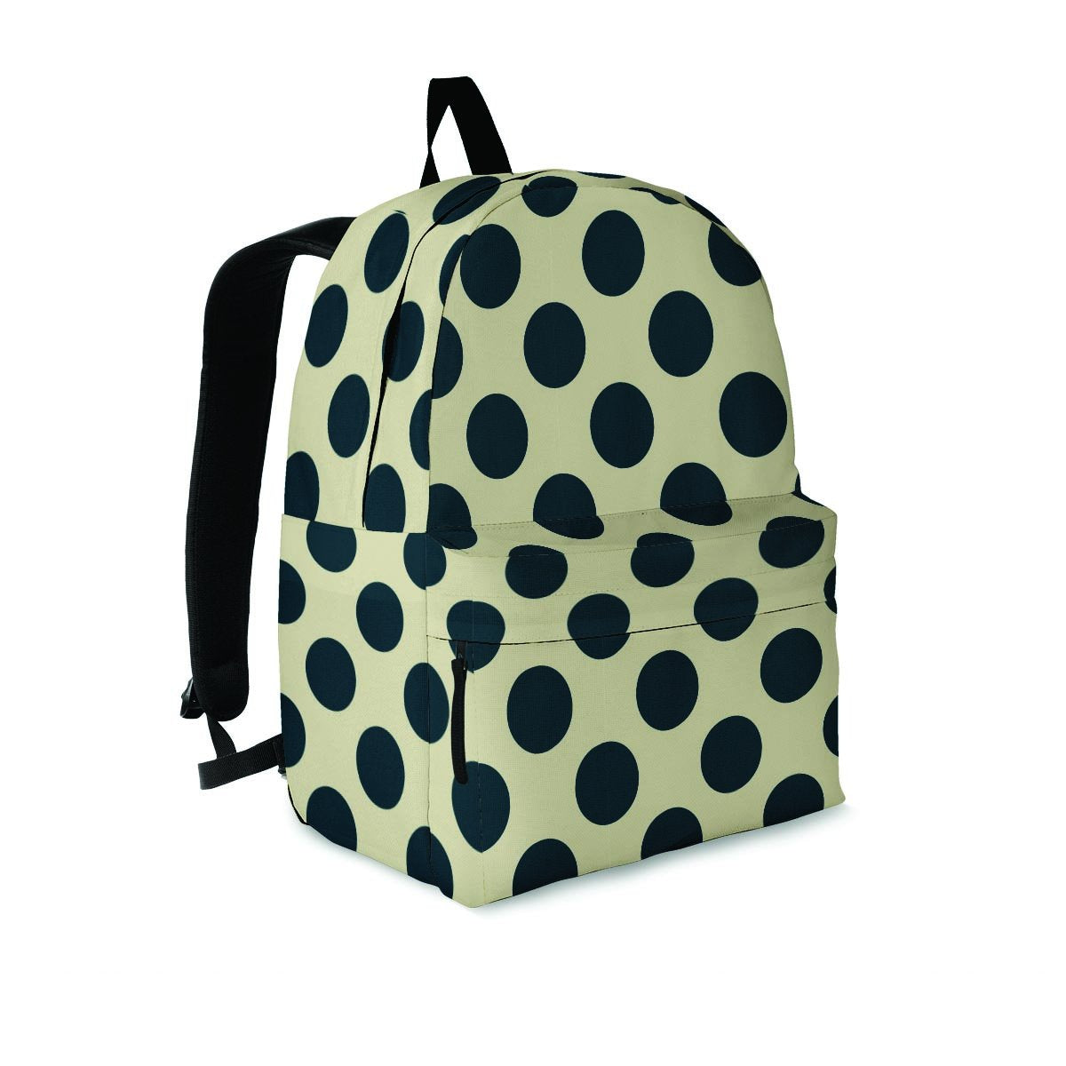 Cream And Black Polka Dot Backpack-grizzshop