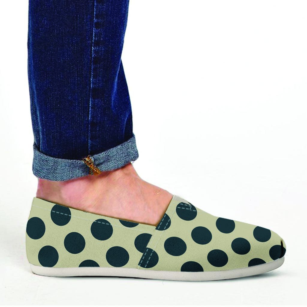 Cream And Black Polka Dot Canvas Shoes – Grizzshopping