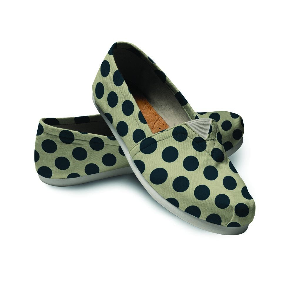 Cream And Black Polka Dot Canvas Shoes – Grizzshopping