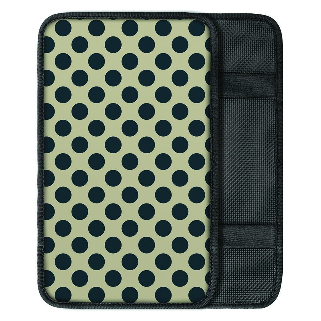 Cream And Black Polka Dot Car Console Cover-grizzshop