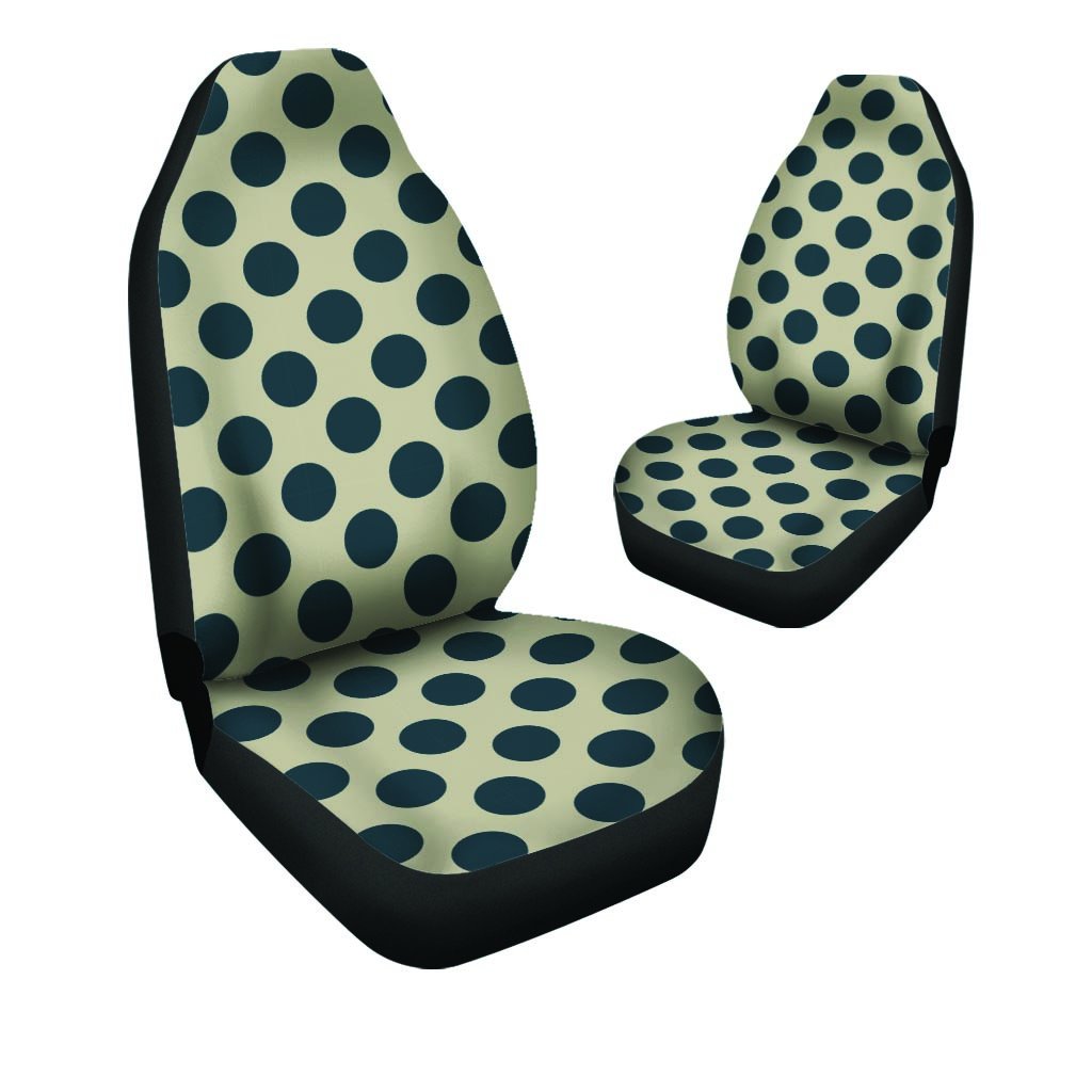 Cream And Black Polka Dot Car Seat Covers-grizzshop