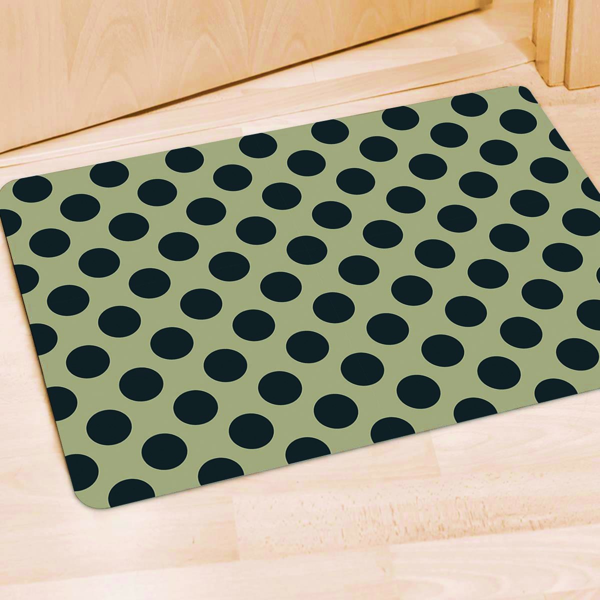 Cream And Black Polka Dot Door Mat-grizzshop