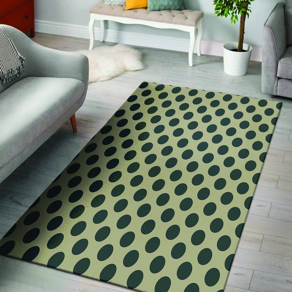 Cream And Black Polka Dot Floor Mat-grizzshop