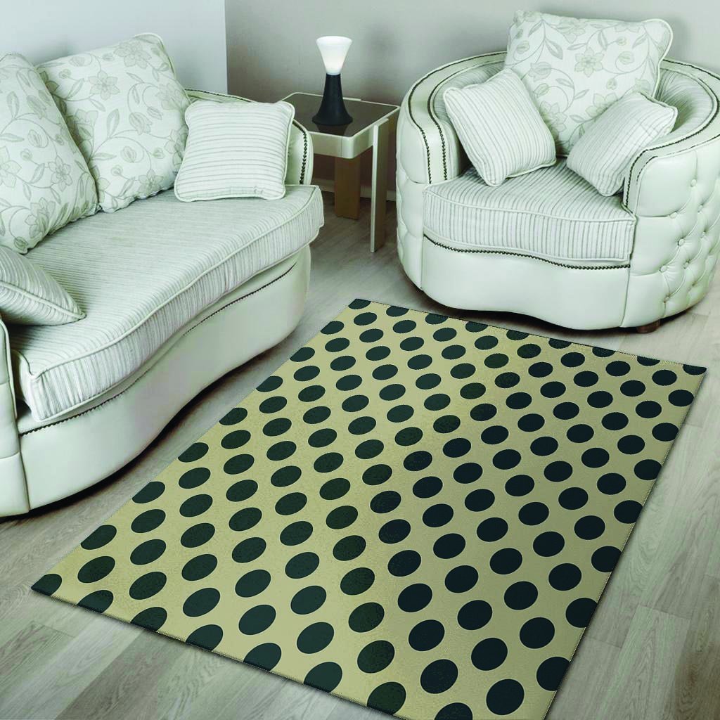 Cream And Black Polka Dot Floor Mat-grizzshop