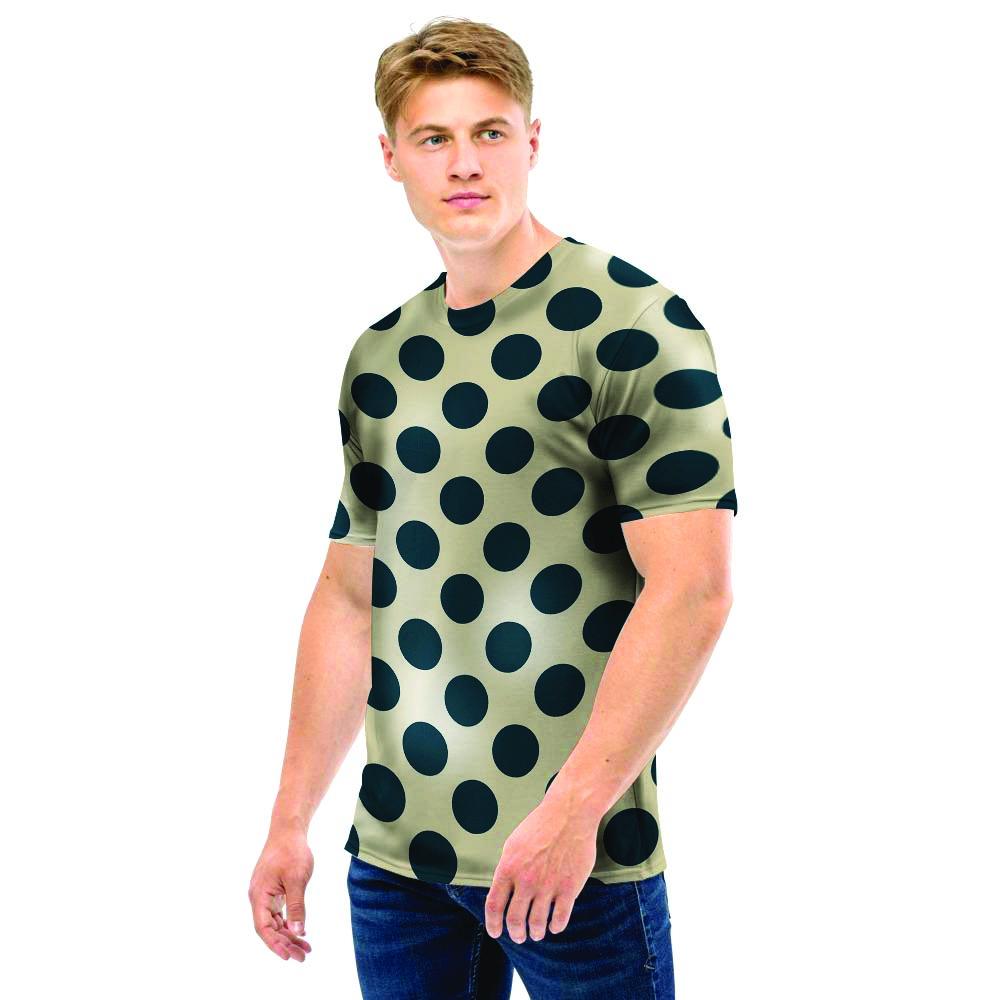 Cream And Black Polka Dot Men T Shirt-grizzshop