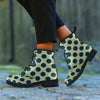 Cream And Black Polka Dot Men's Boots-grizzshop