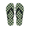 Cream And Black Polka Dot Men's Flip Flops-grizzshop