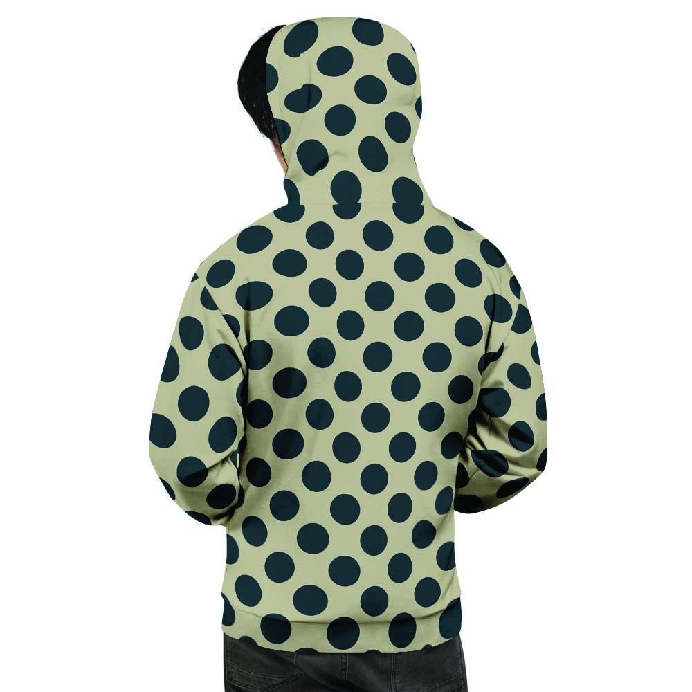 Cream And Black Polka Dot Men's Hoodie-grizzshop